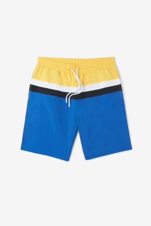 FILA Charlie Swim Shorts White / Lemon / Blue,Mens Clothing | CA.HXJYDV915